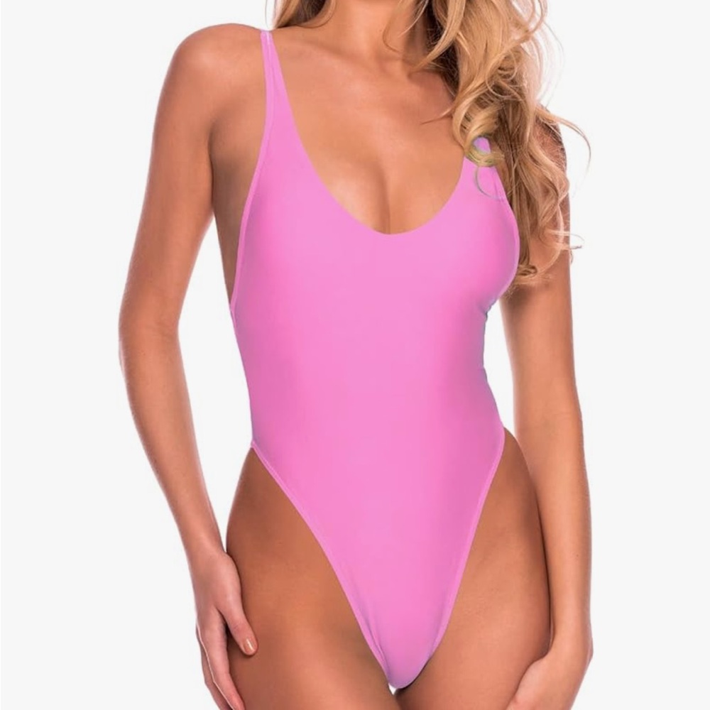 Rellecegia bright pink thong swimsuit